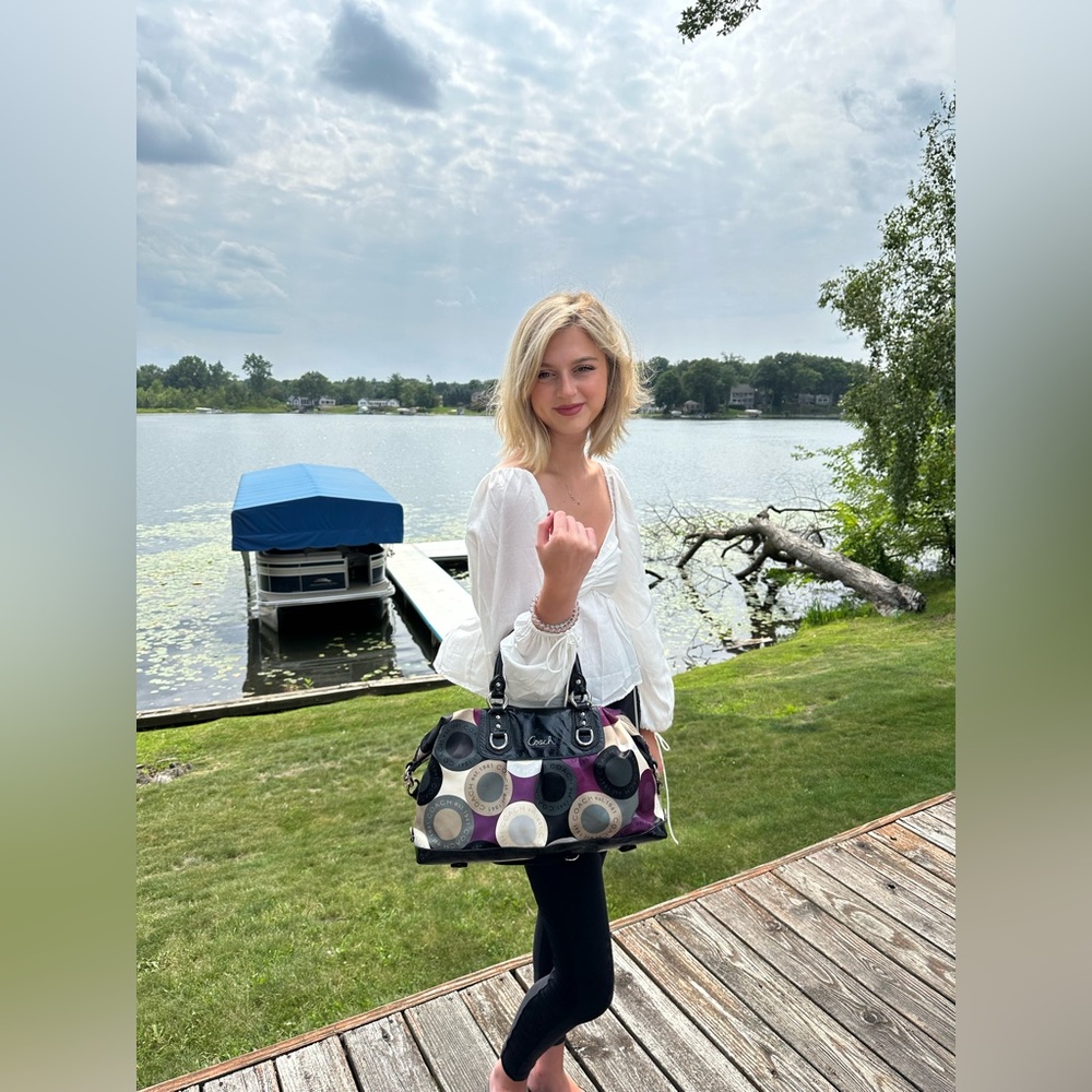 Coach Ashley Satin Satchel Bag G-1094-F15448